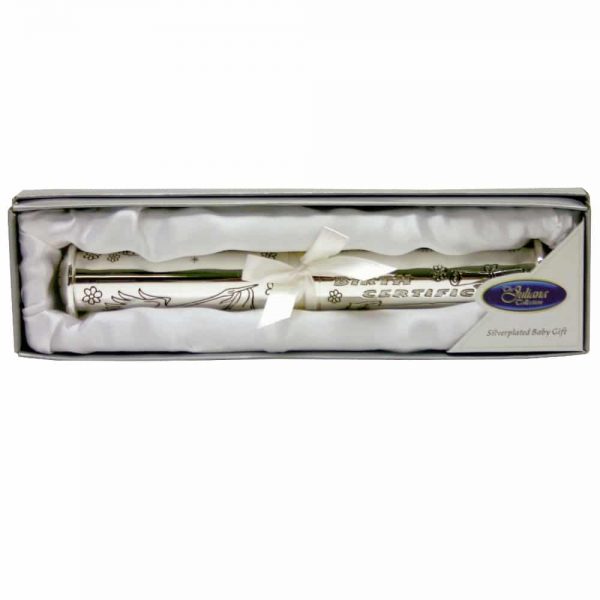 Silver Plated Birth Certificate Holder