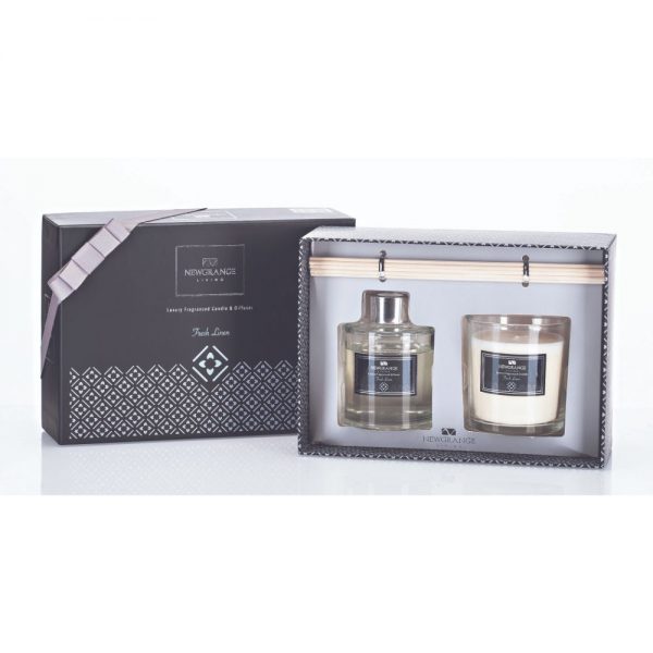 Fresh Linen Luxury Candle and Diffuser Set