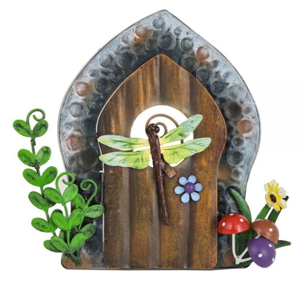 Fairy Door   Dragonfly and Blue Flower