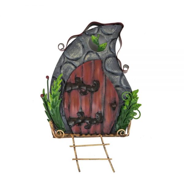 Fairy Door - Door in Wall with Ladder and Ferns