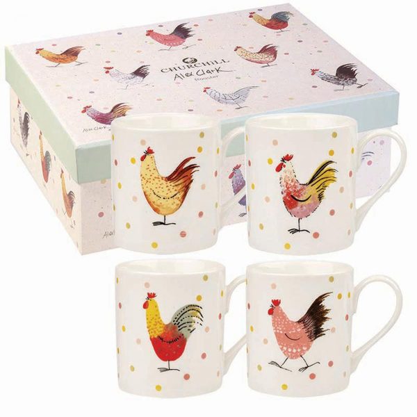 Alex Clark Rooster Larch Mug Set of 4