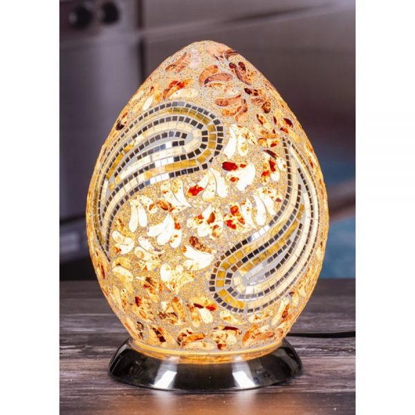 Pink Mosaic Egg Lamp