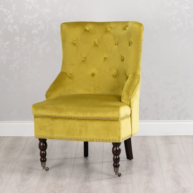 Torino Accent Chair Mustard Smooth Velvet Allens