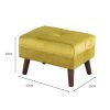 Smooth Velvet Footstool Mustard