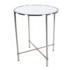 Grace Mirror Top Accent Table Brushed Chrome
