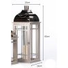 Julie Wooden Lantern Grey/Chrome Large Height 68cm