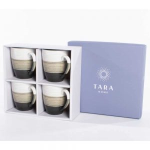 Tara Home Asker Set of 4 Mugs Reactive Grey