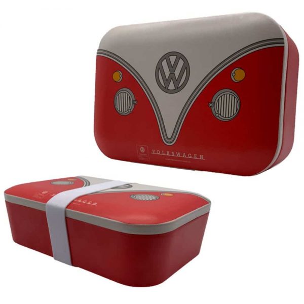 Bamboo VW Campervan Red Lunch Box