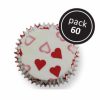 Petite Heart Baking Cups 60 Pack
