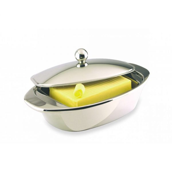 Stainless Steel Double Walled Butter Dish With Lid