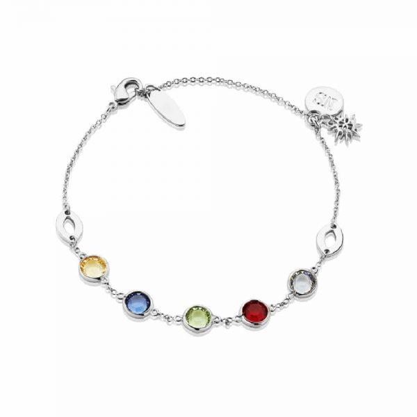 Silverplate Bracelet Coloured Stone