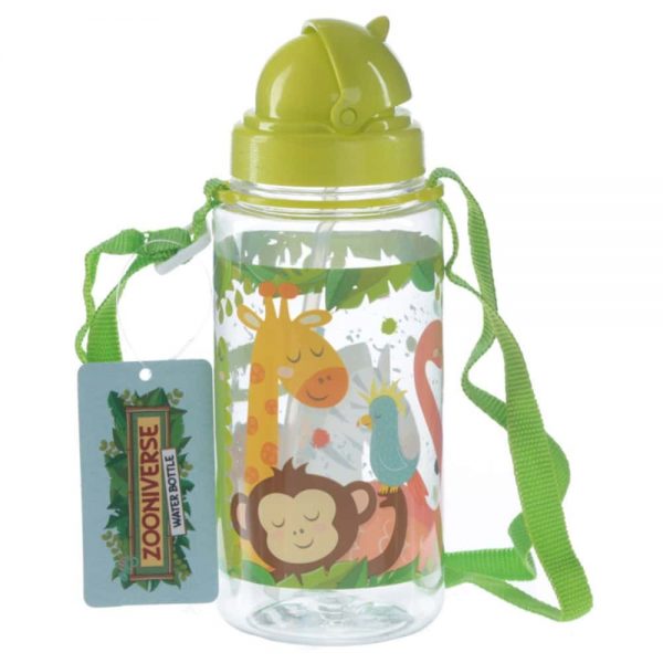 450ml Childrens Water Bottle with Straw Zooniverse