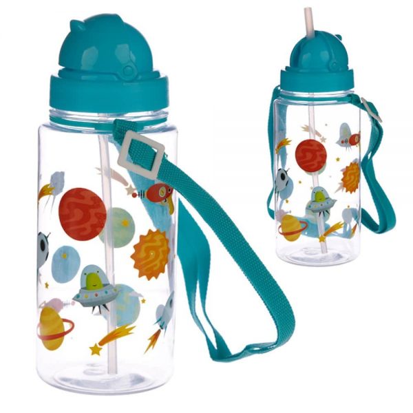 450ml Childrens Water Bottle with Straw Space