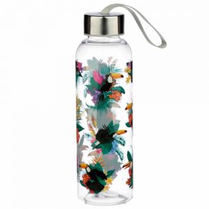 Toucan Party 550ml Water Bottle with Metallic Lid