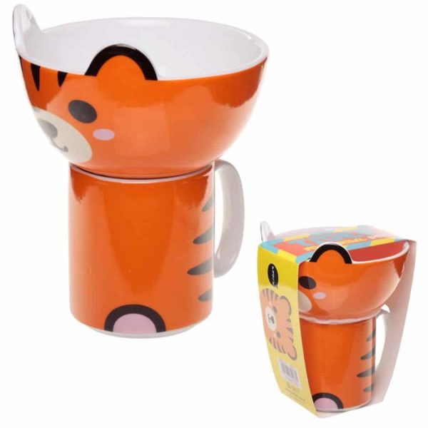 Childrens Tiger China Mug and Bowl Set