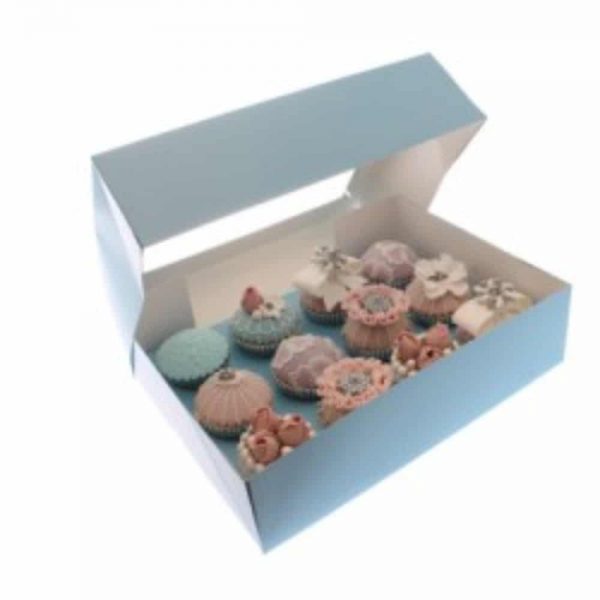 12 Cupcake Box Blue