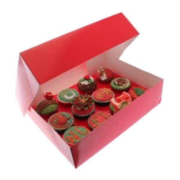 12 Cupcake Box Red