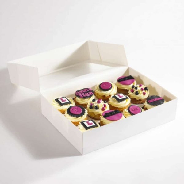 12 Cupcake Box White