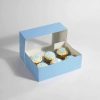 6 Light Blue Cupcake Box