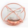 Rose Gold Cross Tea Light Holder 12x9cm