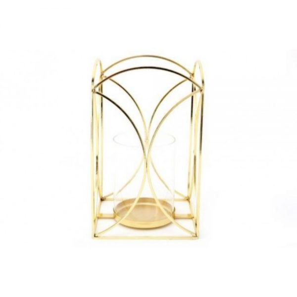 Gold Colour Lantern H23cm