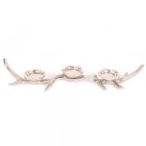 Silver Antler 3 Tea Light Holder 55x12cm