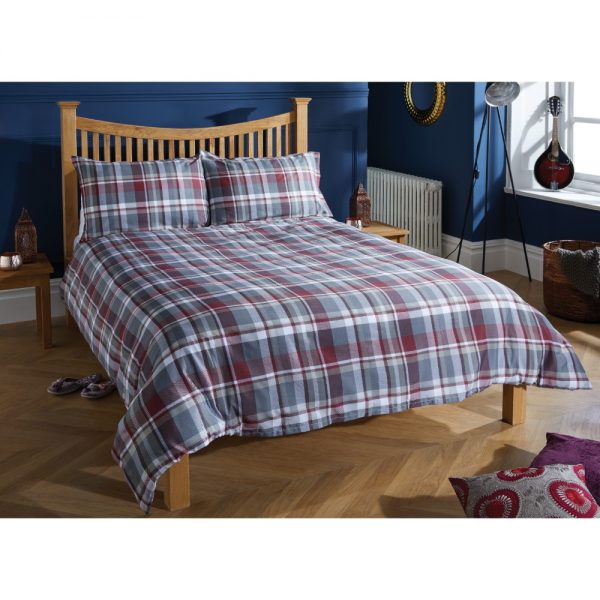 Red Check King Duvet Set