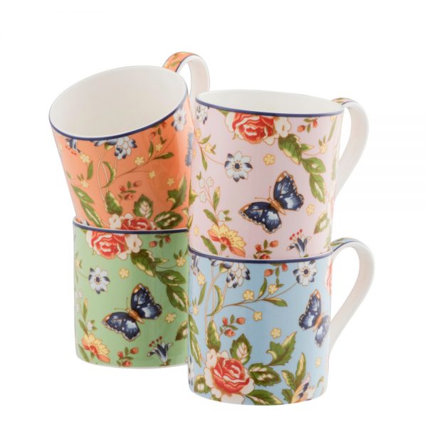 Cottage Garden Windsor Mugs - Set Of 4