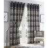 Orleans Charcoal Eyelet Curtains 66x54