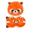 Red Panda Round Travel Pillow and Eye Mask