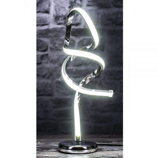 Twist Chrome LED Table Lamp Height 44cm