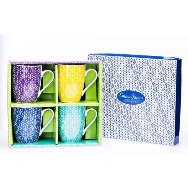 Emma James Set of 4 Rainbow Mugs in Gift Box