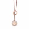 Rose Goldplate Pendant Clear Stones