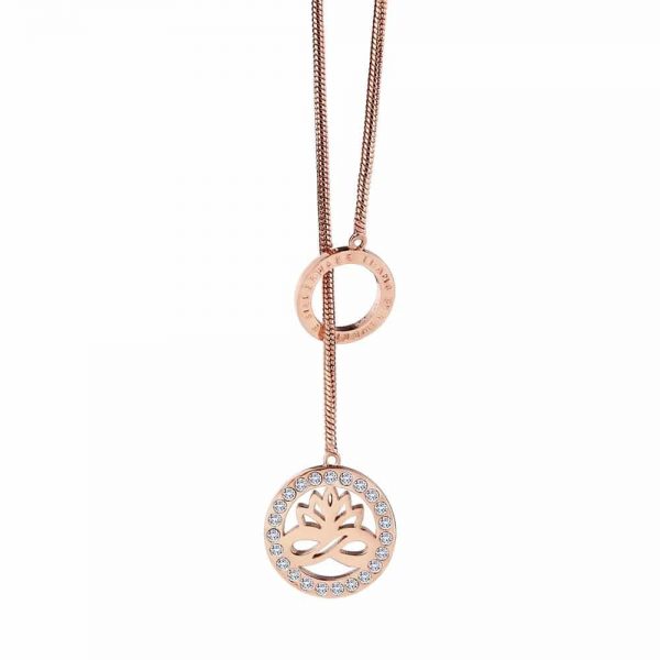 Rose Goldplate Pendant Clear Stones