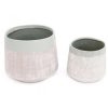 Set of 2 Eucalyptus Round Pots L18x15cm S13x11cm