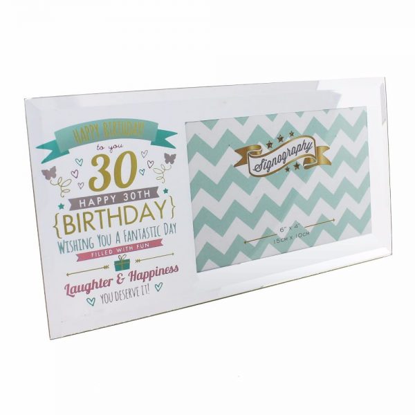 Signography 30th Birthday Glass Frame