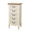 Cliona Off White 5 Drawer Tallboy H100xW48xD35cm