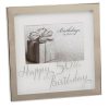 6x4in Silverplated Box Frame 50th Birthday