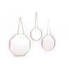 Set of 3 Hanging Gold Colour Geo Mirrors