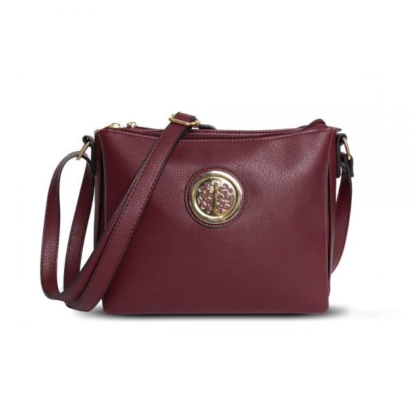 Gessy Cross Body Bag In Wine Red