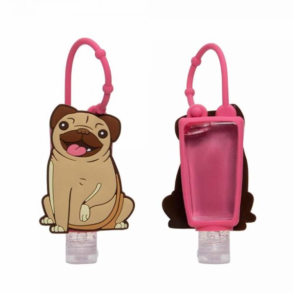 Gel Hand Sanitiser with Mopps Pug Silicone Cover