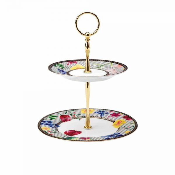 Teas & Cs Contessa 2 Tier Cake Stand White H:23cm