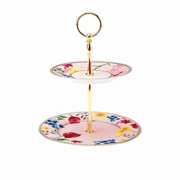 Teas & Cs Contessa 2 Tier Cake Stand Rose H:23cm