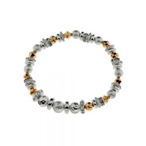 Rose Gold & Rhodium Elasticated Bracelet