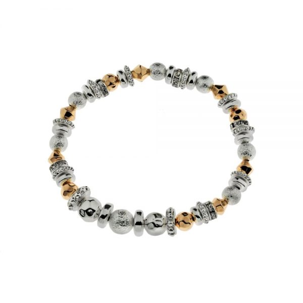 Rose Gold & Rhodium Elasticated Bracelet