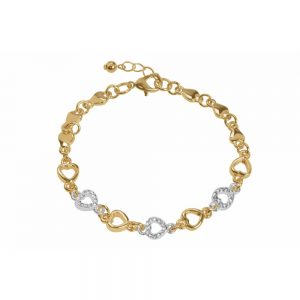 Two Tone Heart Bracelet