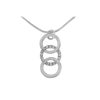 3 Rings Clear Stone Center Rhodium Neclace