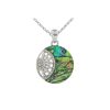 Circular Disc Aberlone Silver Necklace