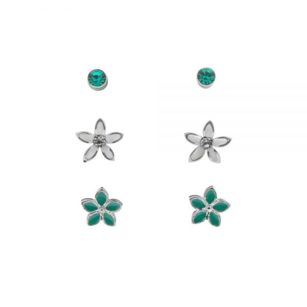 Flowers Small Blue Crystal Trios