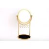Gold Jewellery Stand with Mirror 22x37x16cm